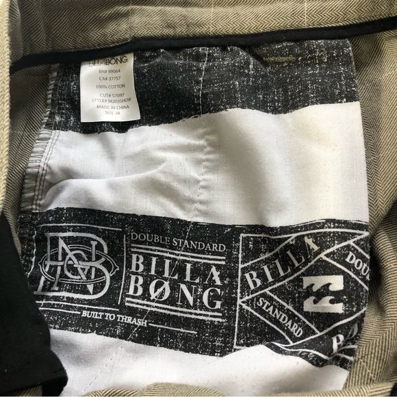 BILLABONG Double Standard Flat Front Men’s Shorts Tan Sz 38 - Picture 13 of 16